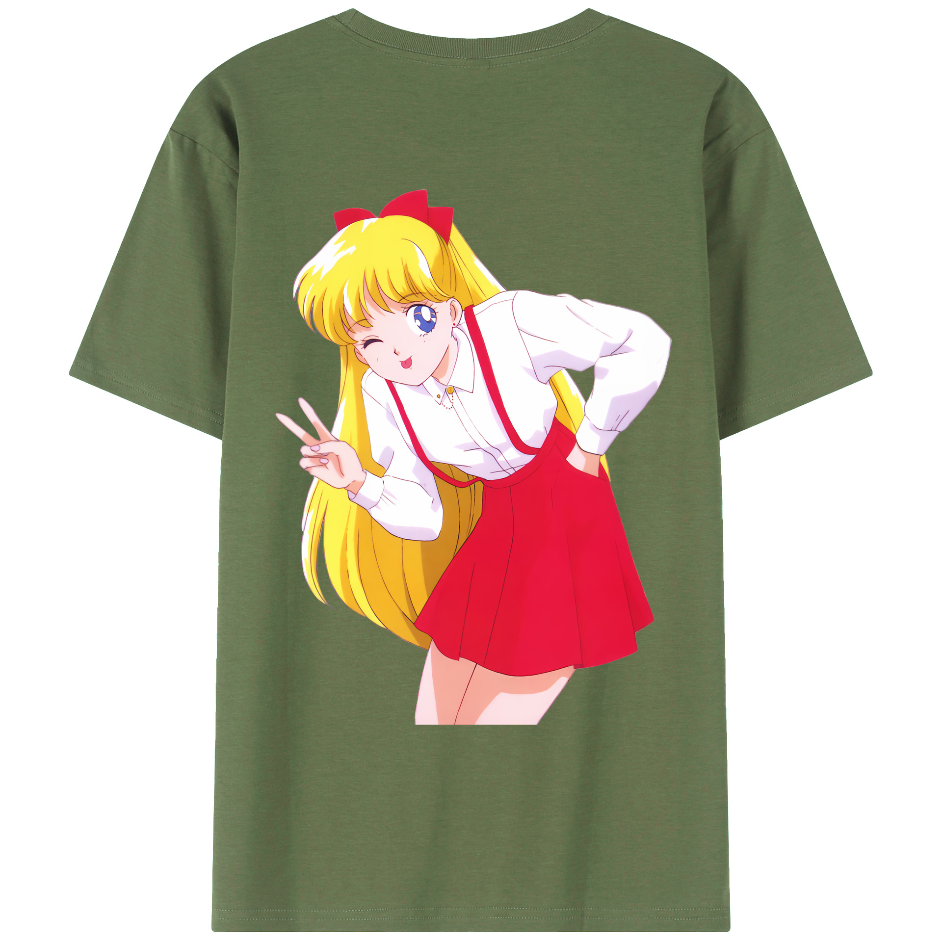 （画像用） 美少女戦士セーラームーン 愛野 美奈子 あいの みなこ Sailor Moon Aino Minako 綿100％ メンズ半袖Tシャツ（バックプリント） 通気性